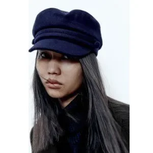 Zara Wool Blend Skipper Cap Navy Blue NWT Zara Captain Sailor Hat | Mercari main image 3